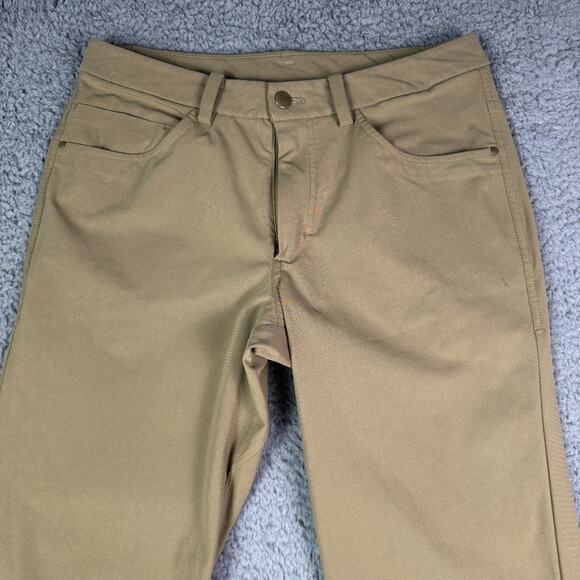 Lululemon ABC Pants Mens 30 Dark Khaki Classic 33" Warpstreme 5-Pocket Golf - Picture 1 of 13